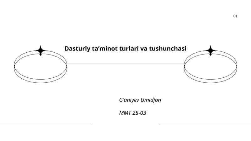 Dasturiy ta’minot turlari va tushunchasi