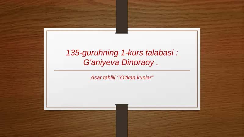 O'tkankunlar