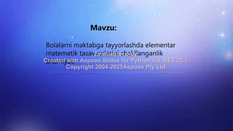 Elementar matematik tasavvurlarni shakllantirishning ahamiyati