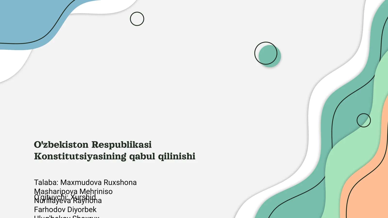 O'zbekiston Respublikasi Konstitutsiyasining qabul qilinishi