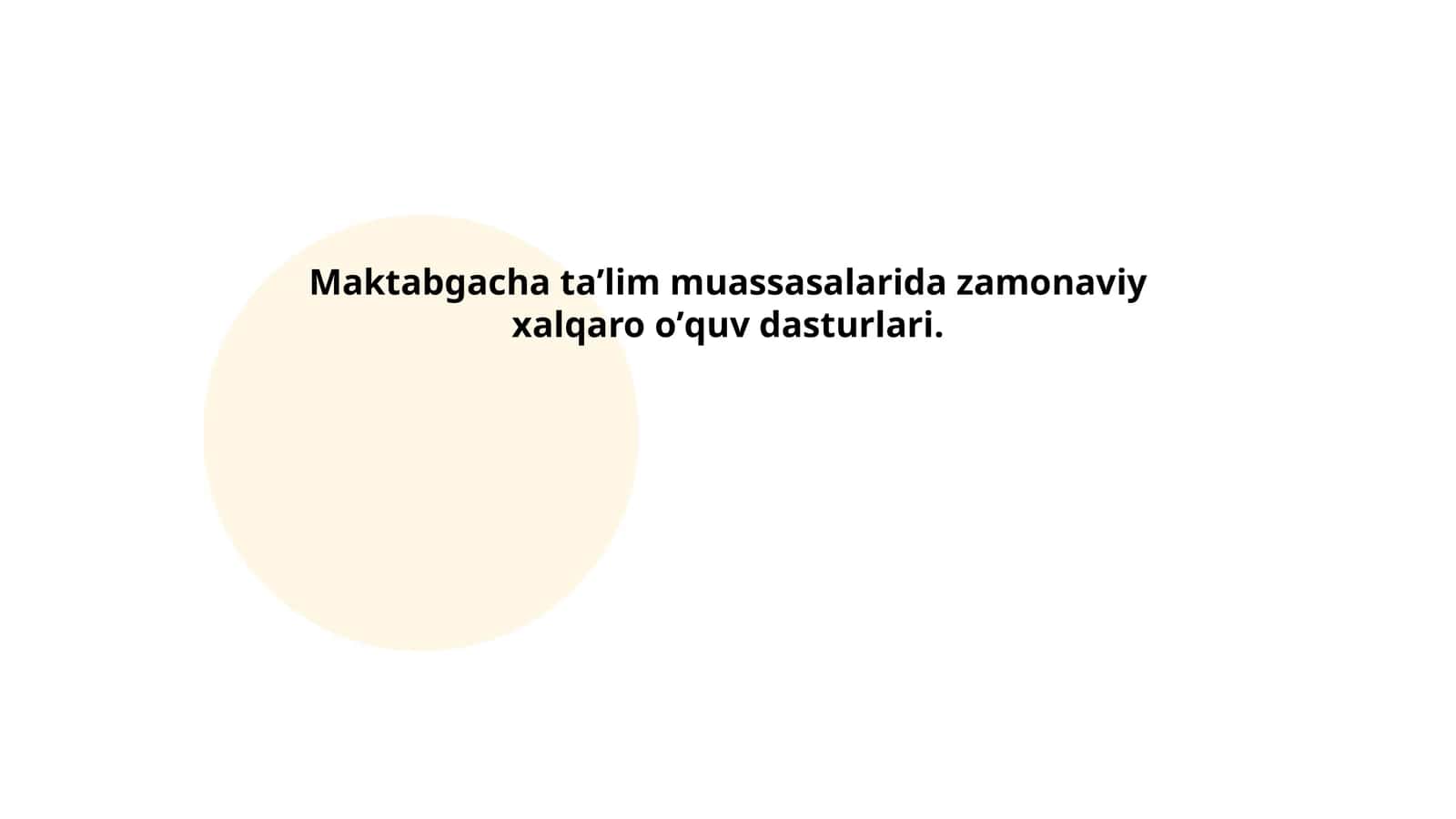 Maktabgacha ta'lim muassasalarida zamonaviy xalqaro o'quv dasturlari
