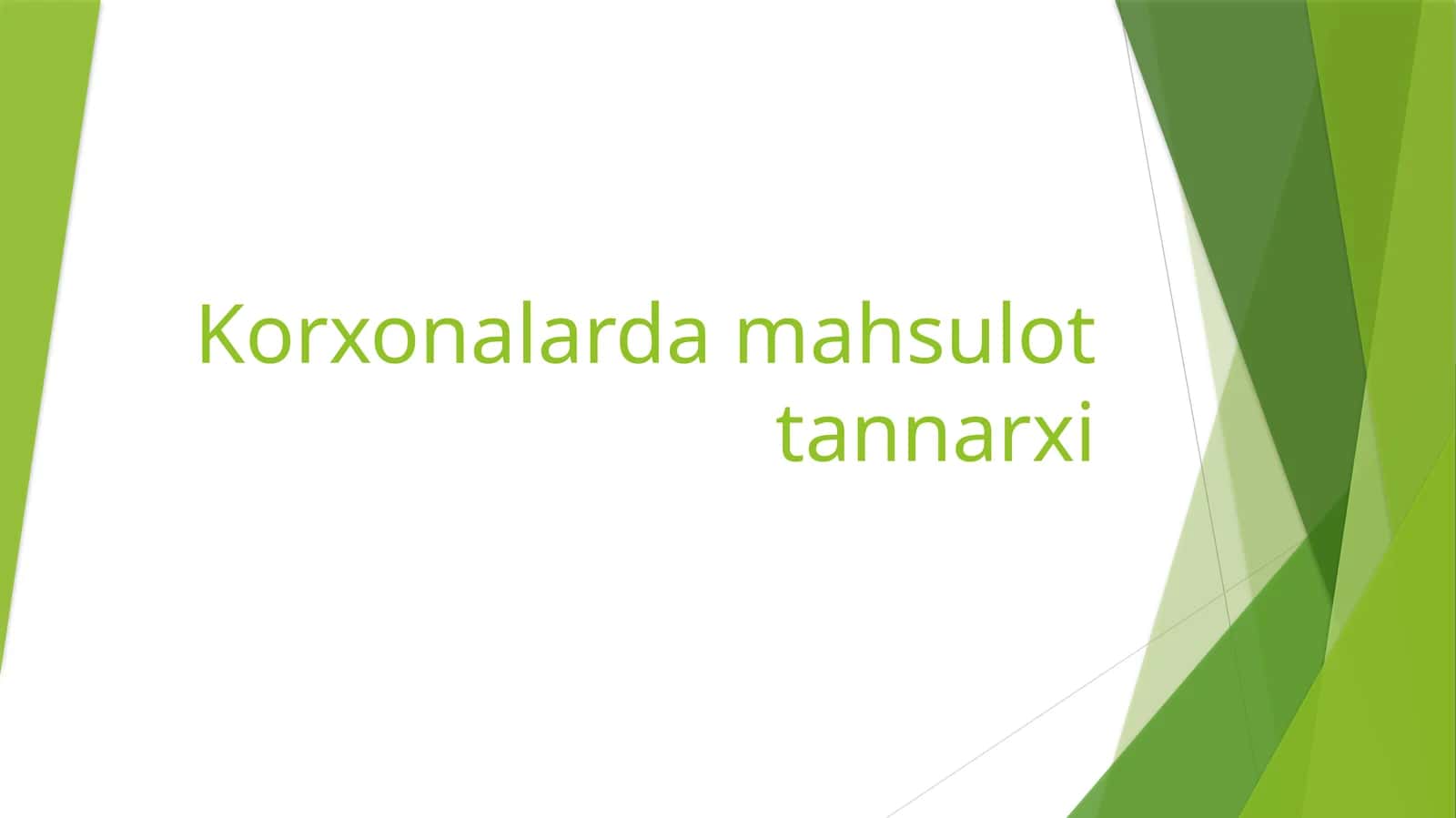 Korxonalardamahsulot tannarxi