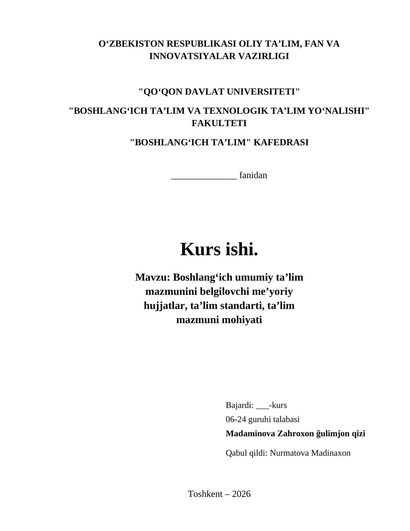 Boshlangʻich umumiy ta’lim