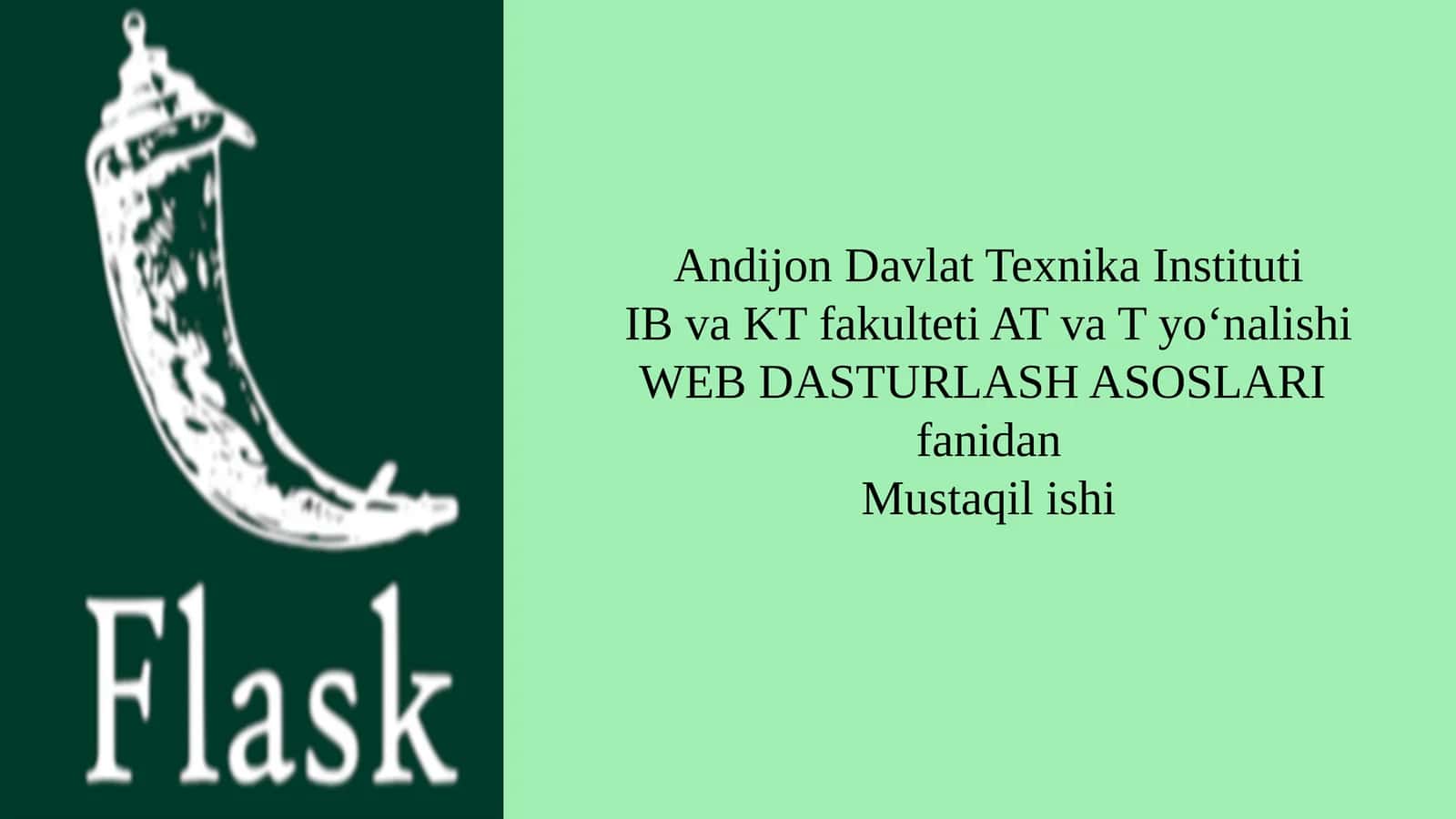 WEBDASTURLASH ASOSLARI