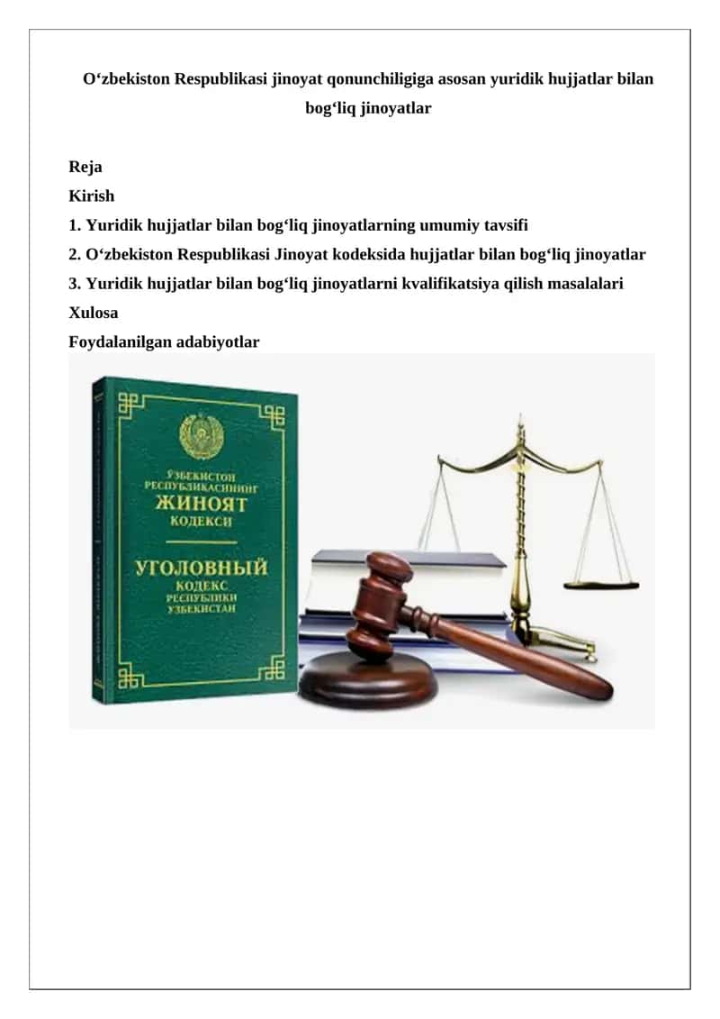 Hujjatlar bilan bog‘liq jinoyatlar