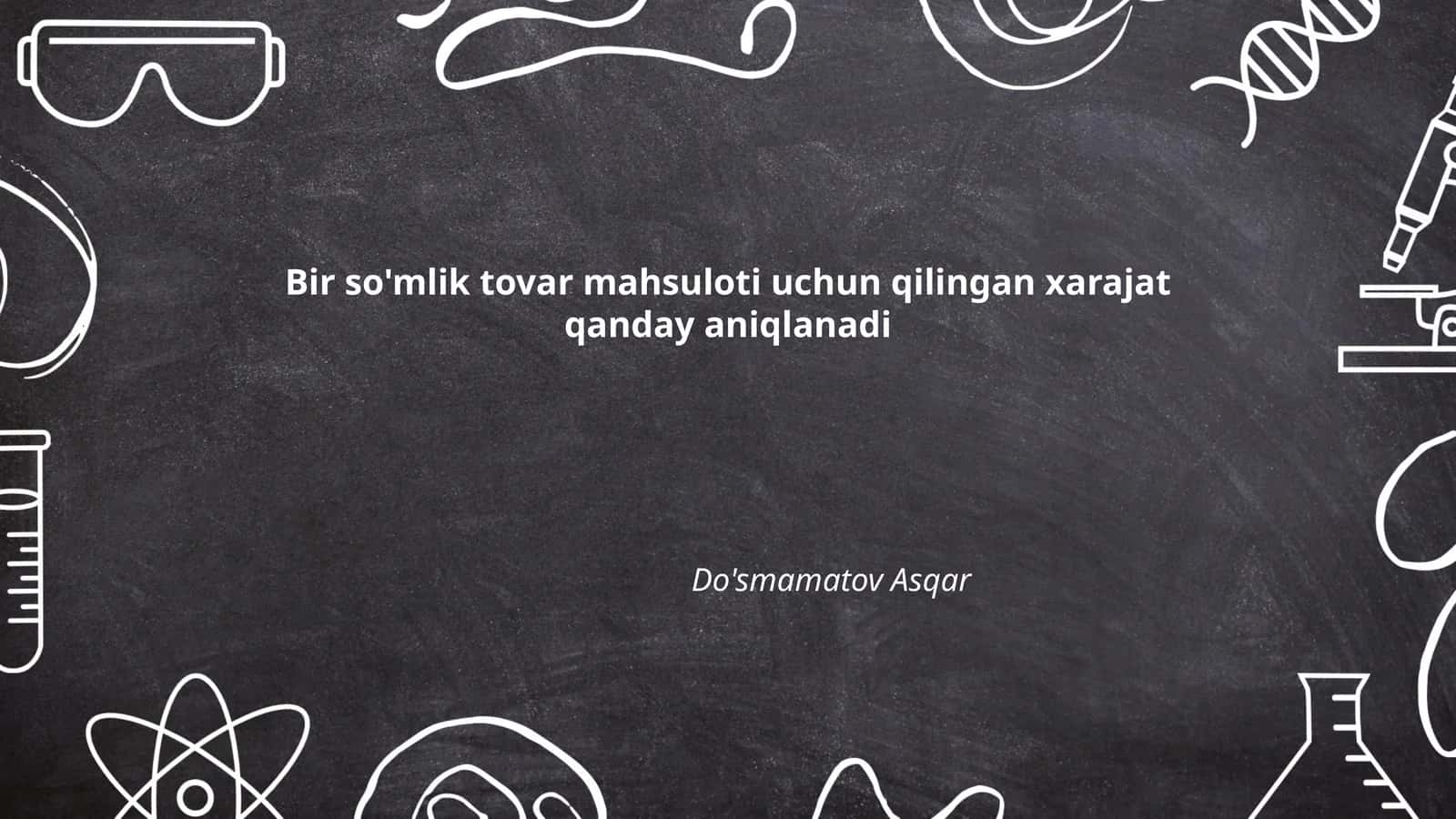 Mahsulot tannarxi