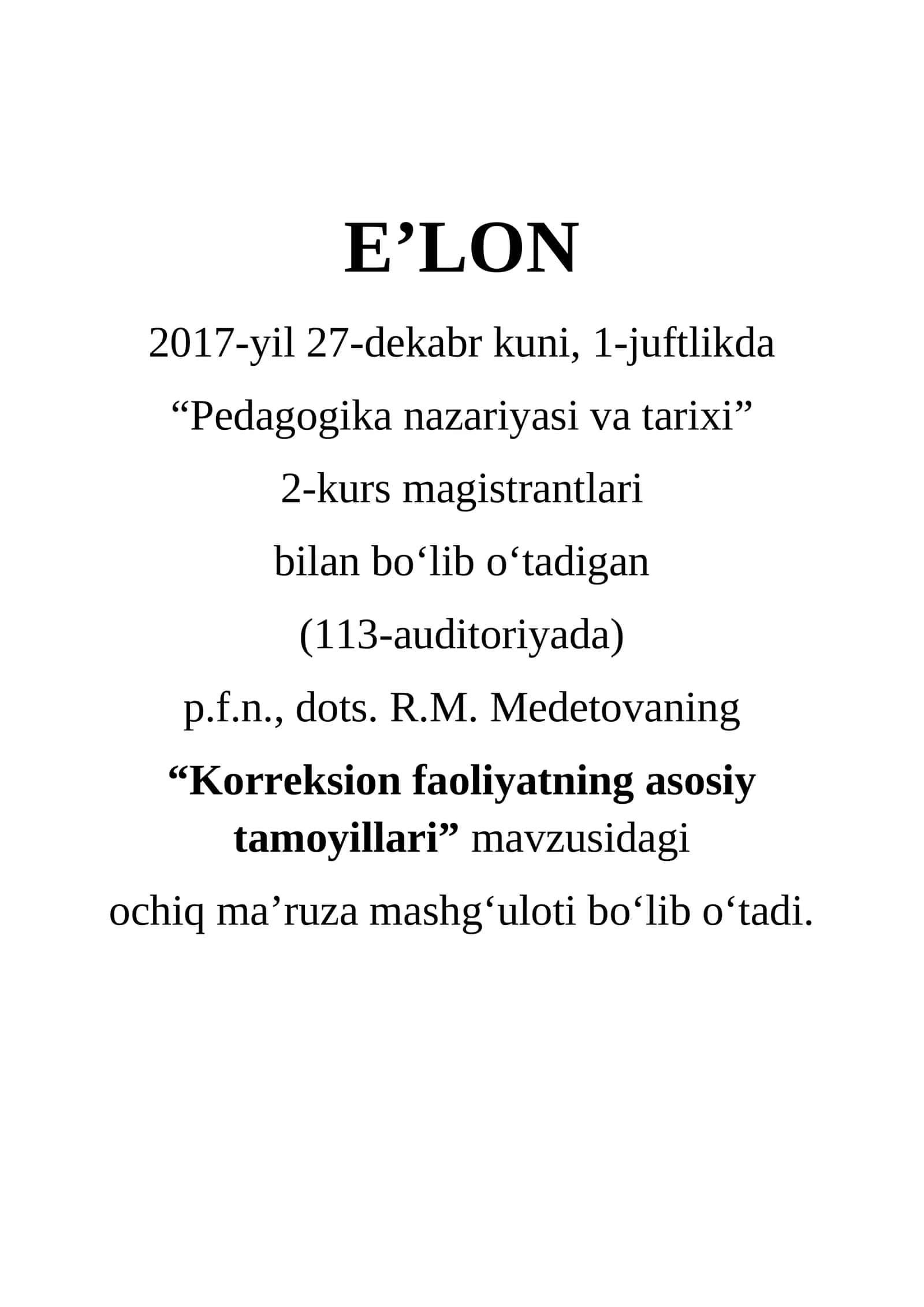 KORREKSION FAOLIYATNING ASOSIY TAMOYILLARI
