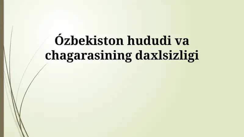Oʻzbekiston hududi va chagarasining daxlsizligi