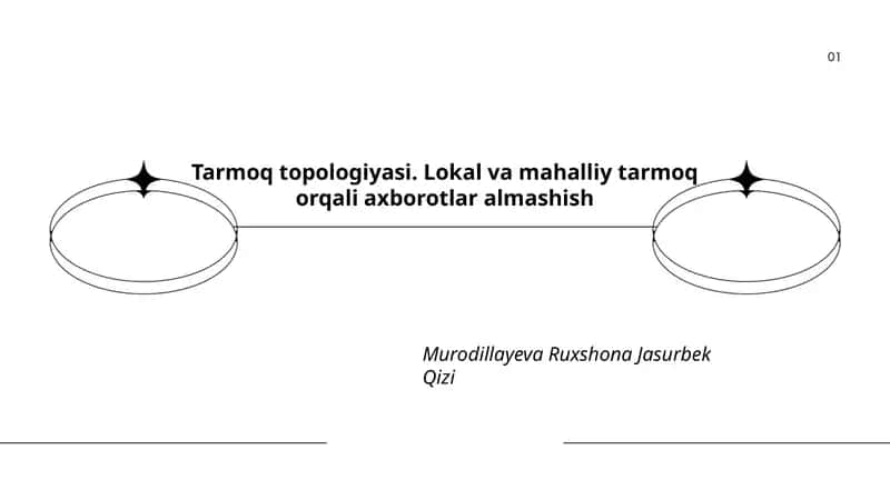 Tarmoq topologiyasi. Lokal va mahalliy tarmoq orqali axborotlar almashish