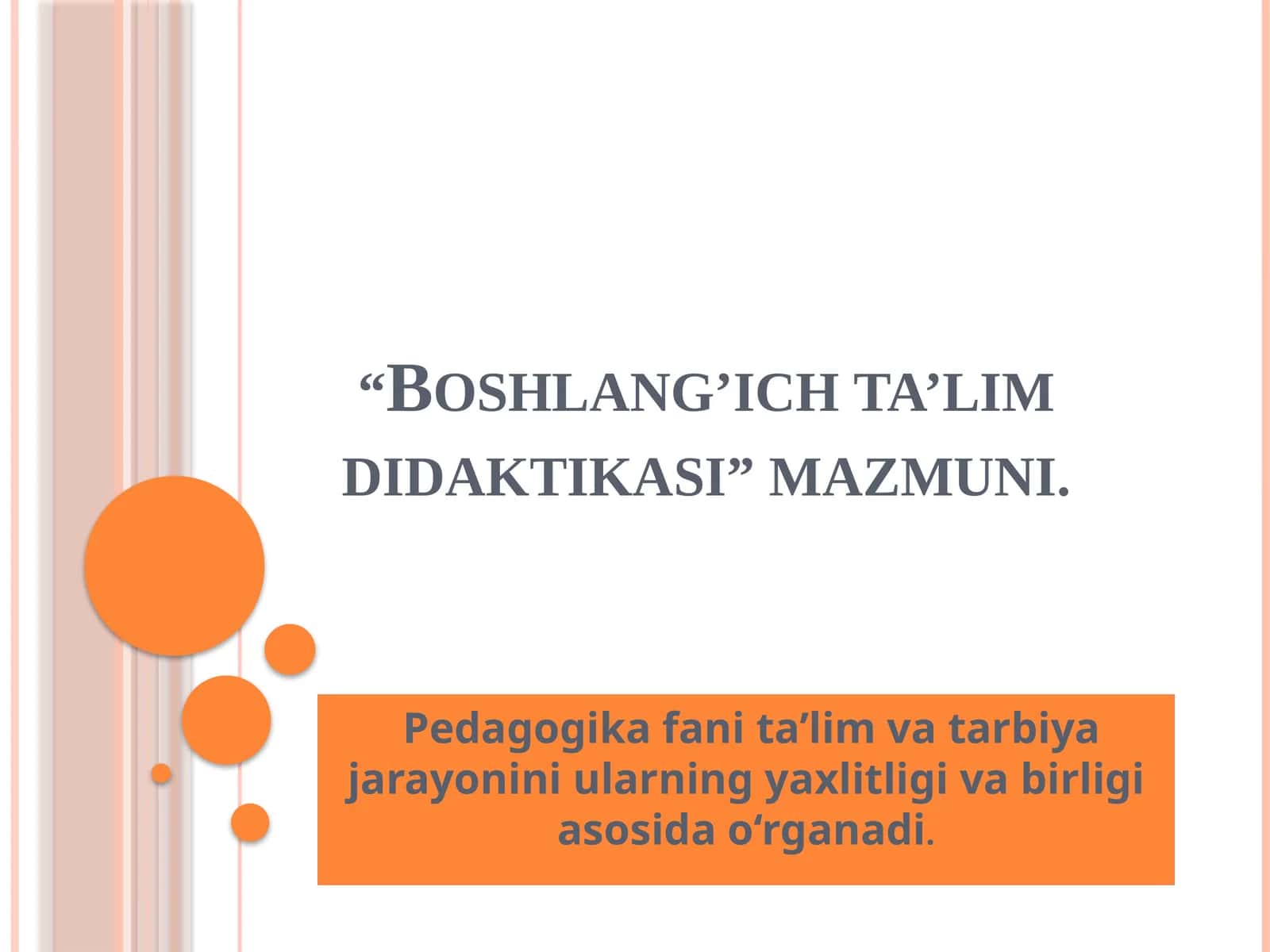 Boshlang’ich ta’lim didaktikasi