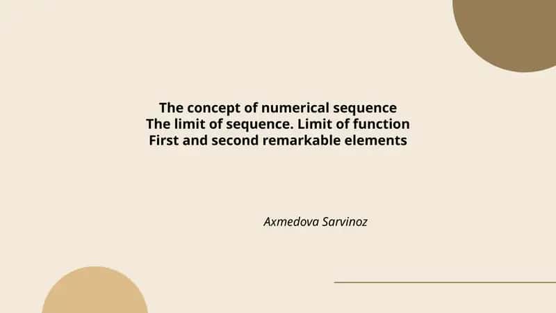 Numerical Sequences
