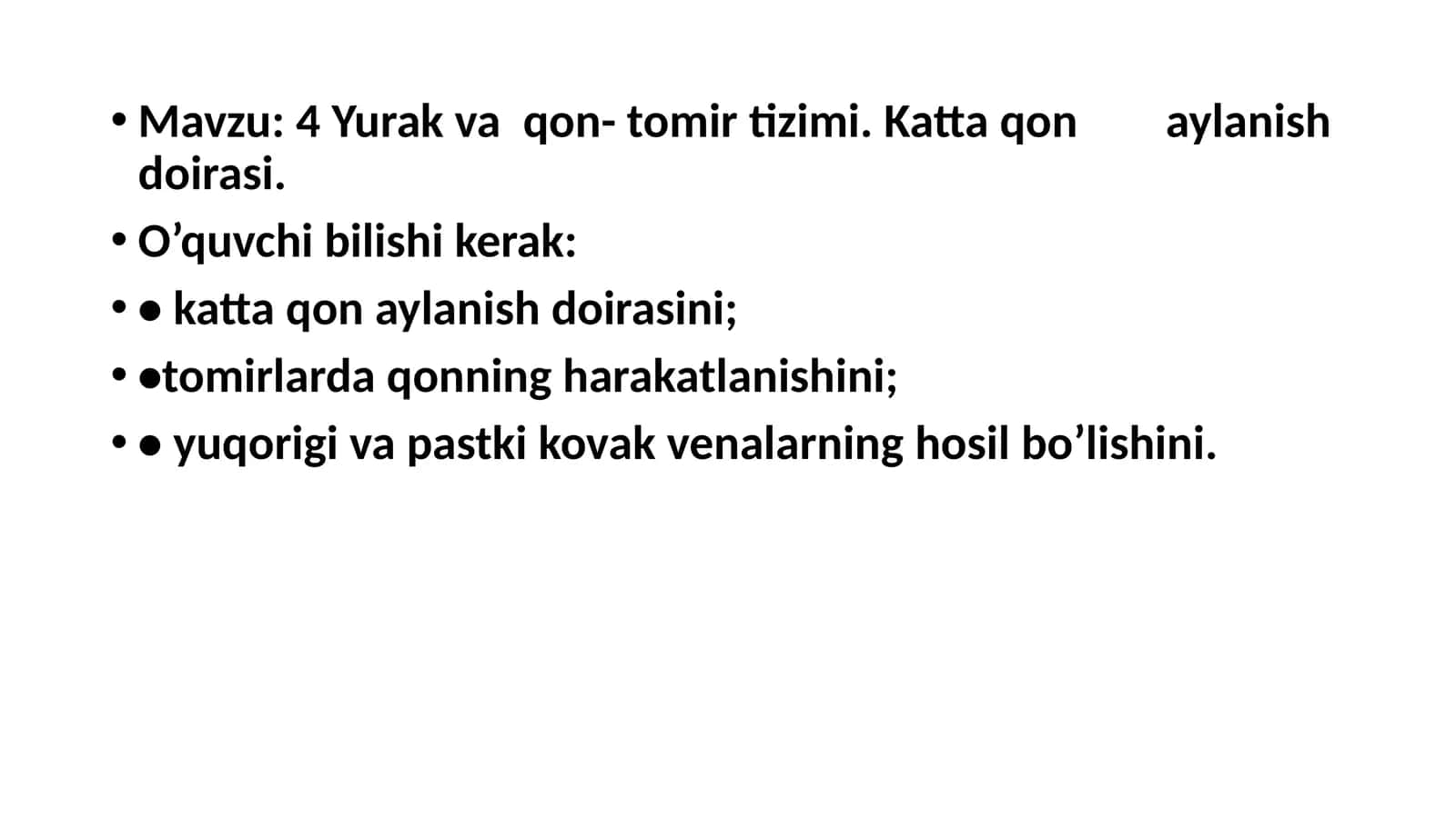 Yurak va qon-tomir tizimi