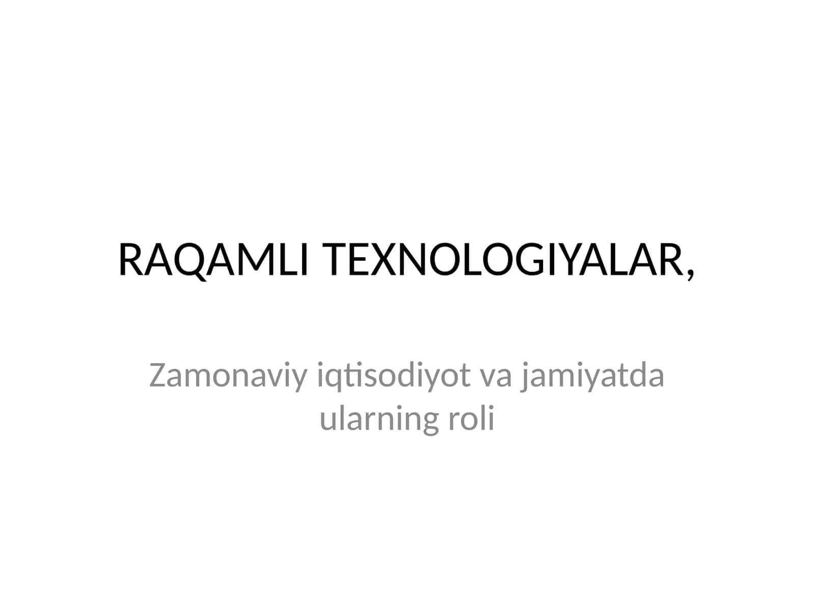 Raqamli Texnologiyalar