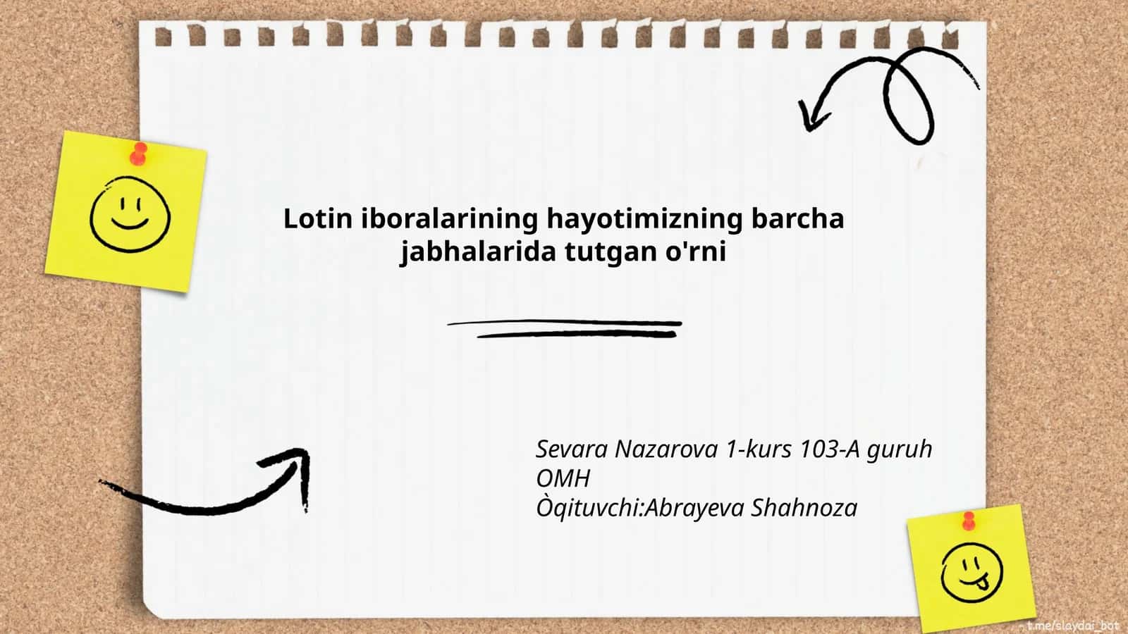Lotin iboralarining hayotimizning barcha jabhalarida tutgan o'rni