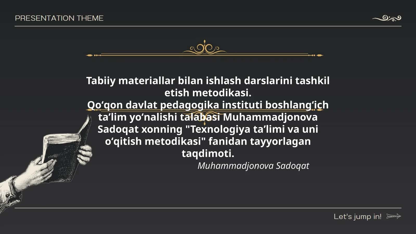 Tabiiy materiallar bilan ishlash darslarini tashkil etish metodikasi