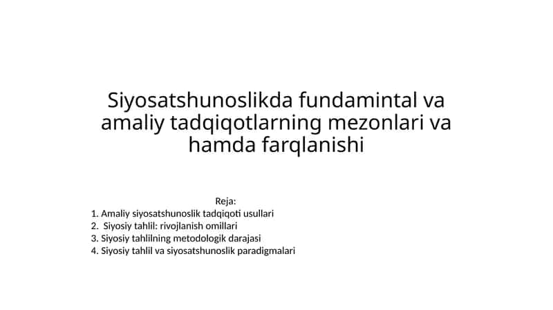 Siyosiy tahlil va siyosatshunoslik tadqiqotlari