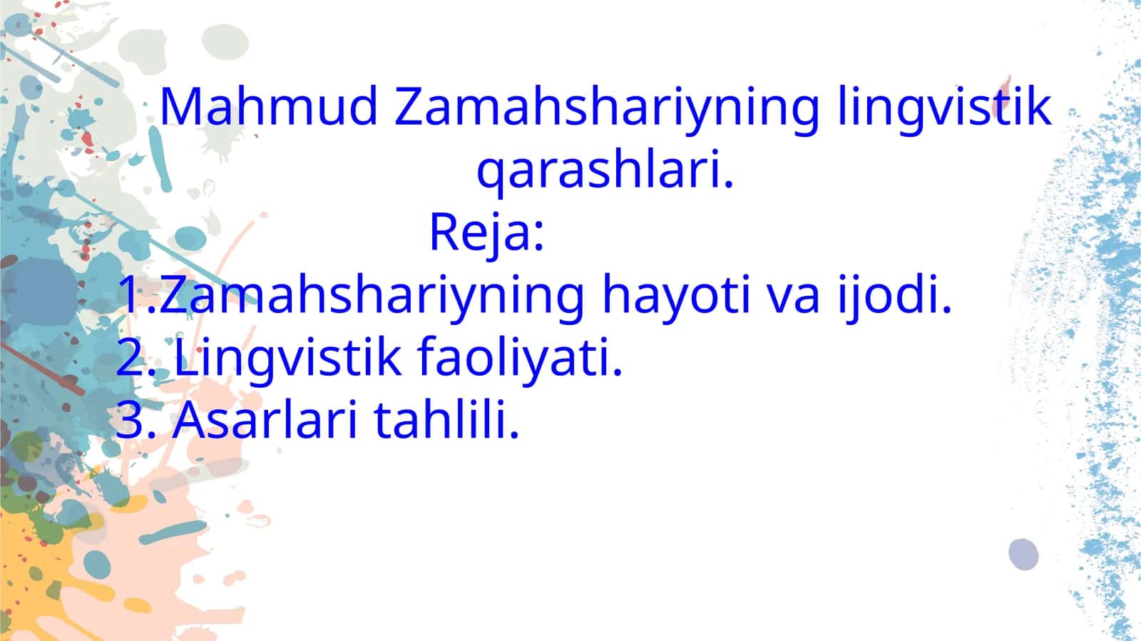 Zamahshariyning lingvistik qarashlari.