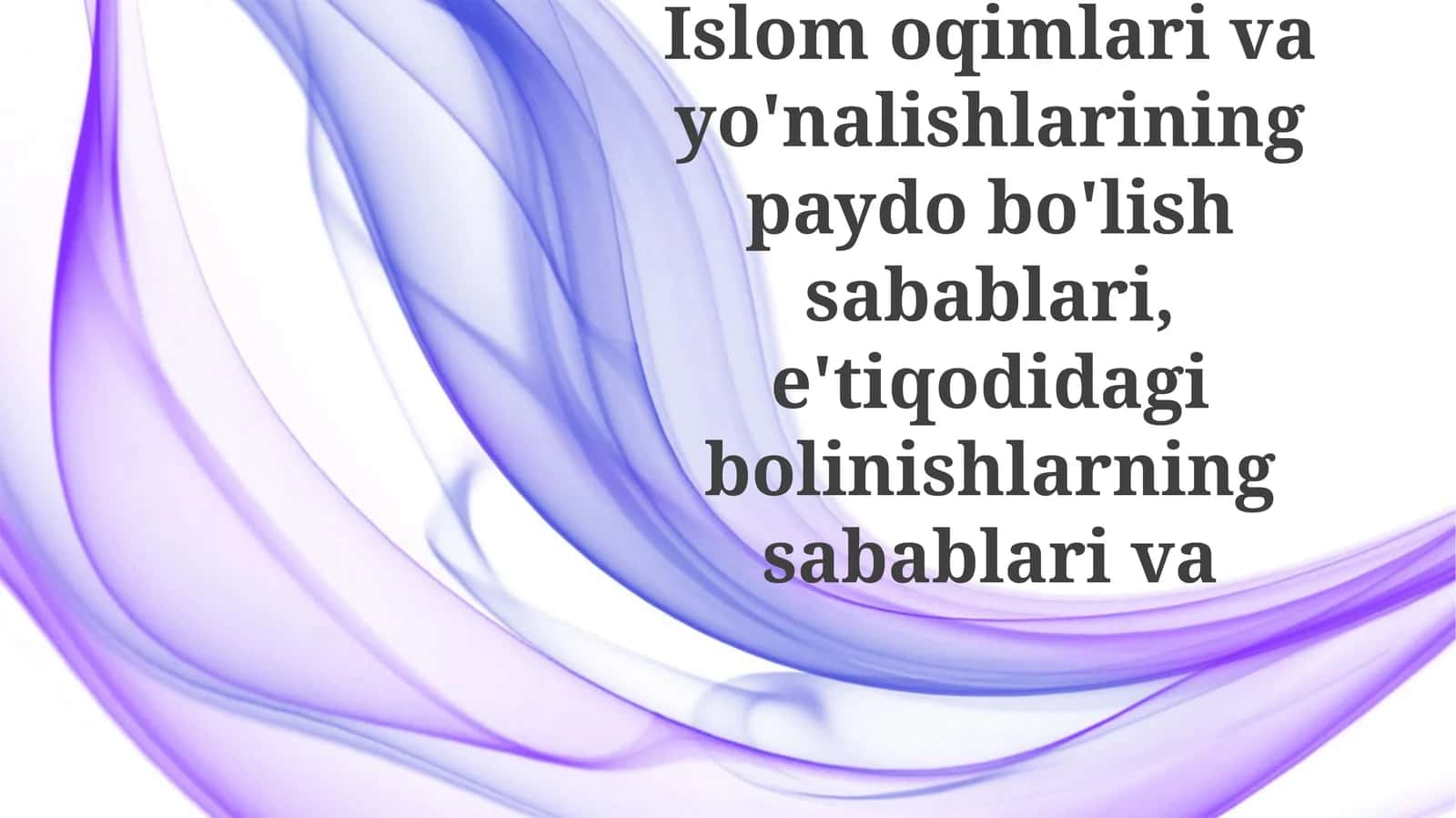 Islom Ma'naviy Maktablari Paydo Bo'lishi