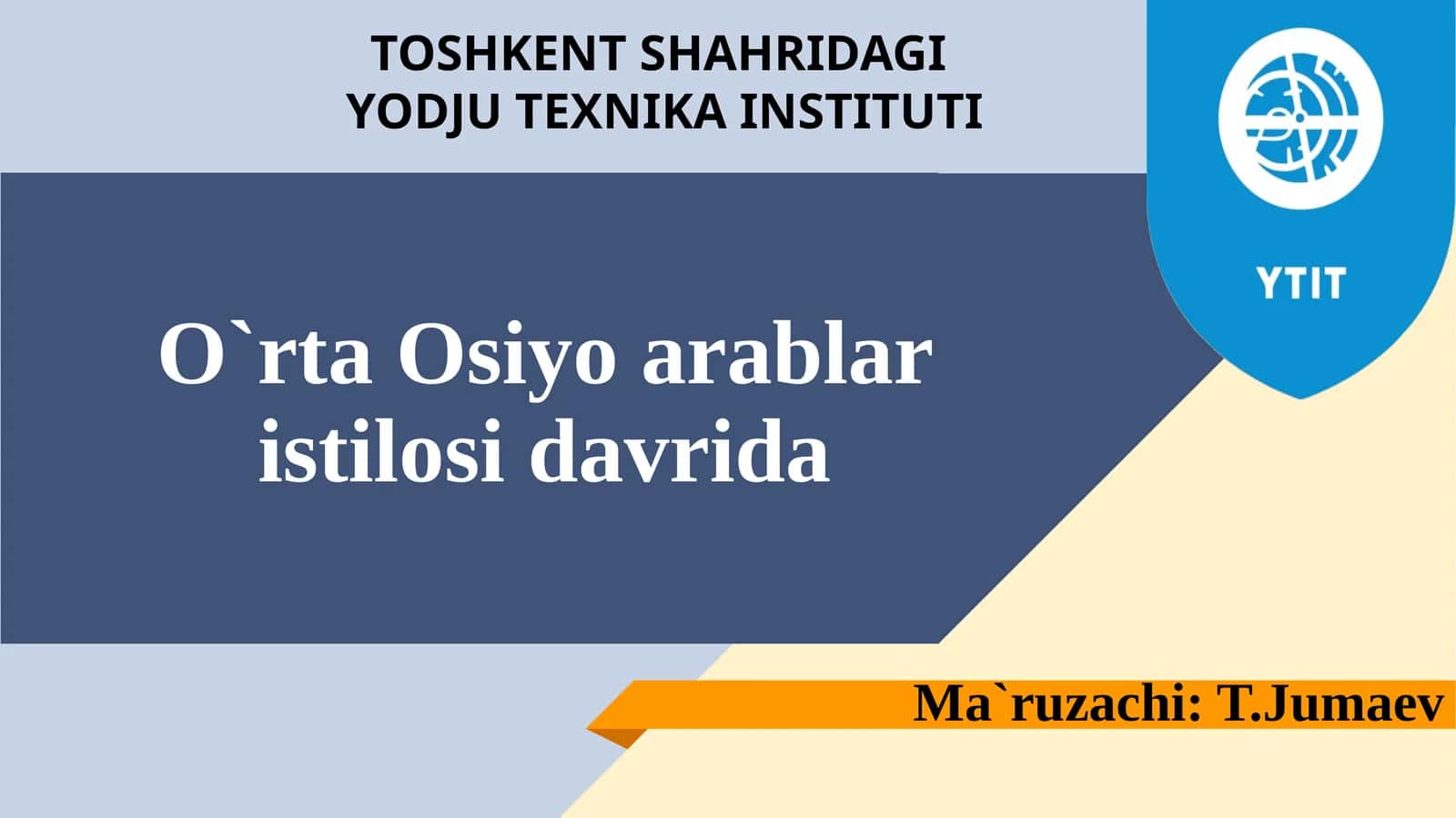 O`rta Osiyo arablaristilosi davrida
