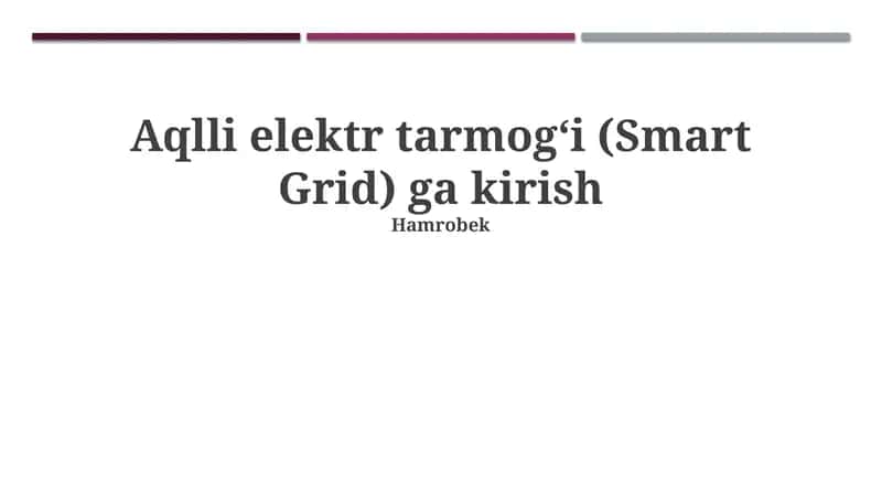Aqlli Tarmoq: Ta'rif va asosiy tushunchalar