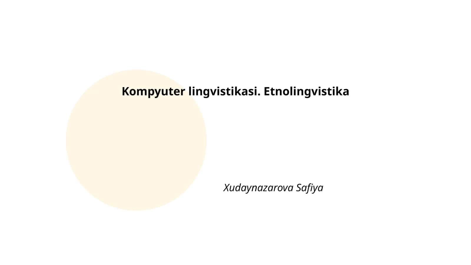 Kompyuter lingvistikasi. Etnolingvistika