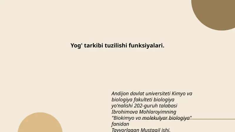 Biokimyo va molekulyar biologiya