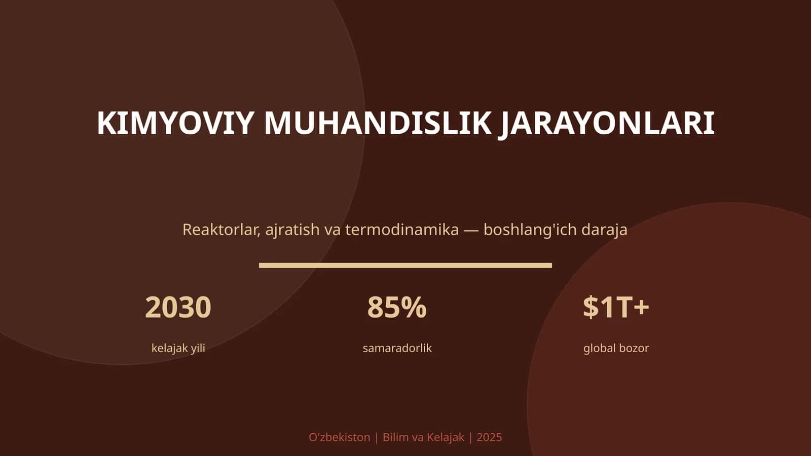 KIMYOVIY MUHANDISLIK JARAYONLARI