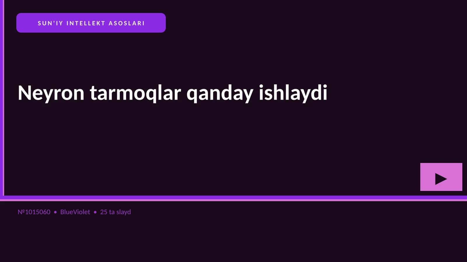 SUN'IY INTELLEKT ASOSLARI