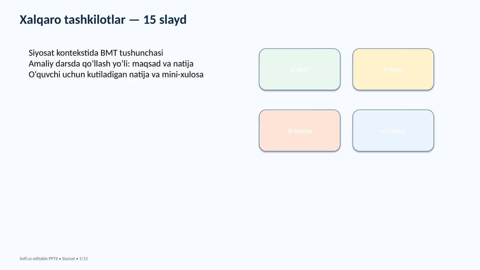 Xalqaro tashkilotlar — 15 slayd