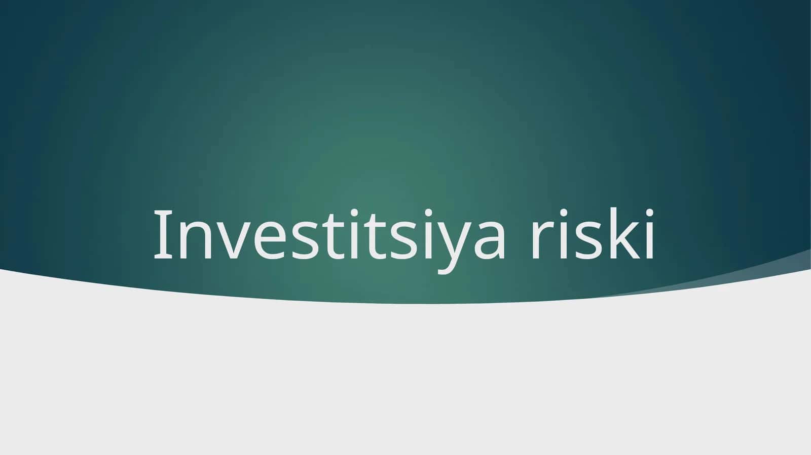 Investitsiya riski