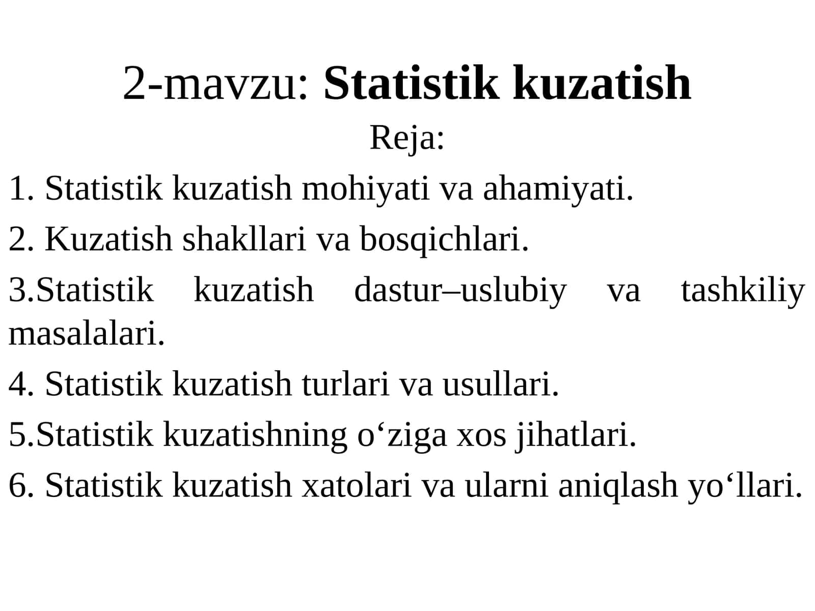Statistik kuzatish