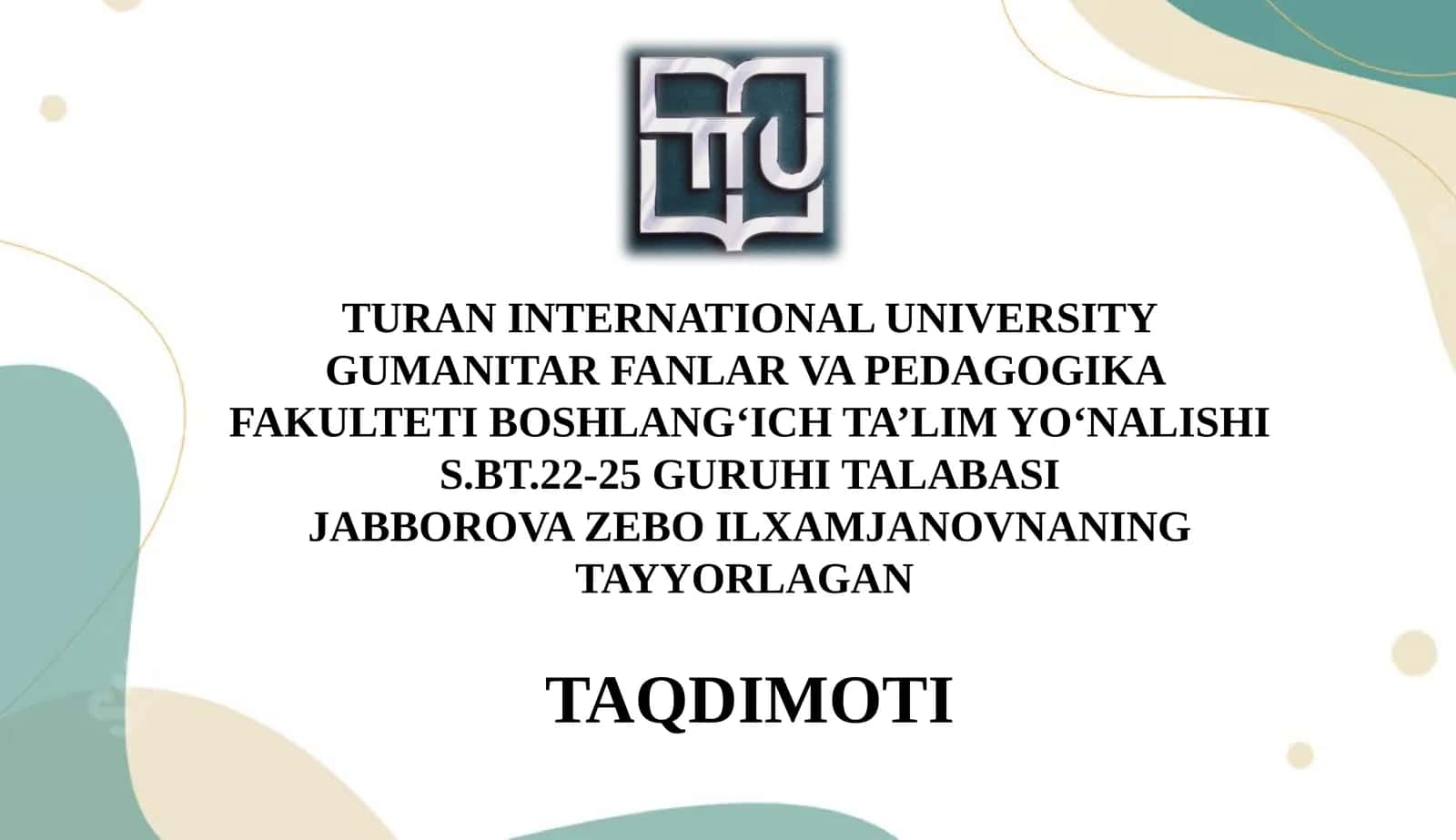 4-sinf “Tabiiy fan” darslarini tahlil qilish va taqriz yozish
