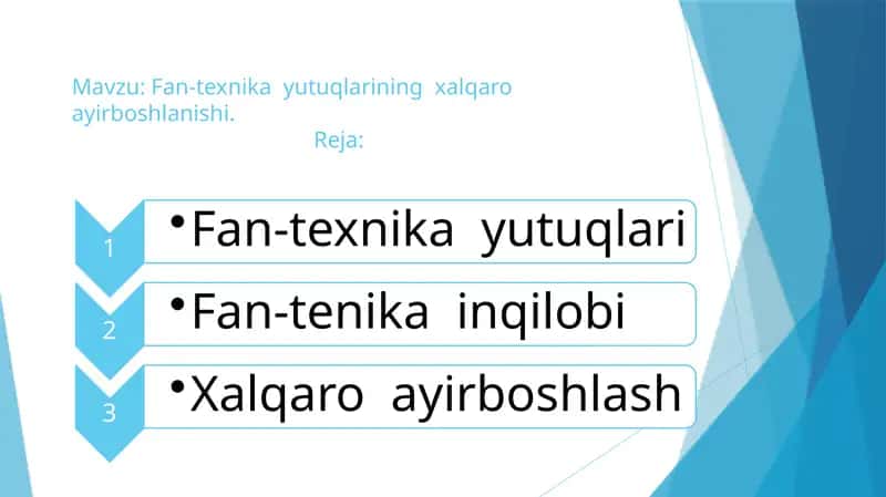 Fan-texnikayutuqlariningxalqaroayirboshlanishi