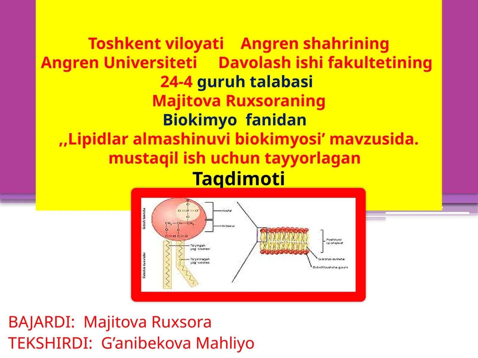 Lipidlar almashinuvi biokimyosi