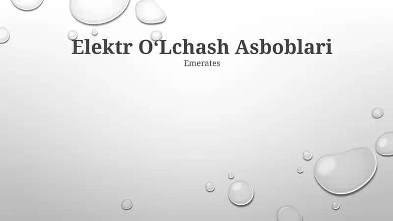 Elektr OʻLchash Asboblari