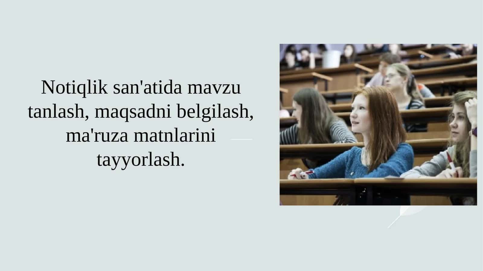 Notiqlik san'atida mavzu tanlash, maqsadni belgilash, ma'ruza matnlarini tayyorlash