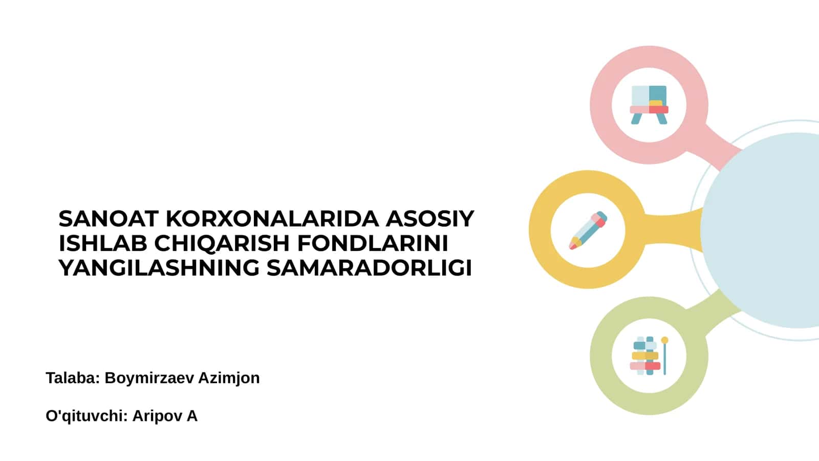 SANOAT KORXONALARIDA ASOSIY ISHLAB CHIQARISH FONDLARINI YANGILASHNING SAMARADORLIGI