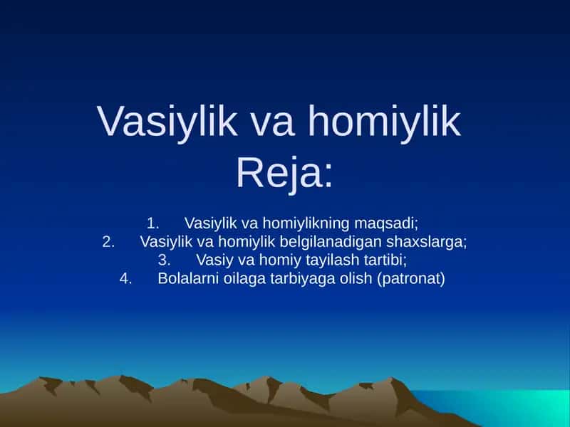 Vasiylik va homiylik