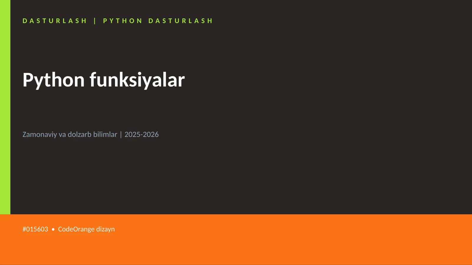 DASTURLASH | PYTHON DASTURLASH