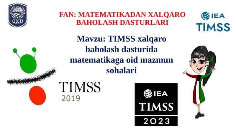 TIMSS xalqaro baholash dasturida matematikaga oid mazmun sohalari