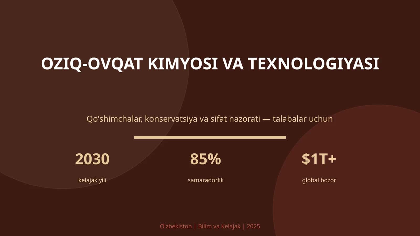 OZIQ-OVQAT KIMYOSI VA TEXNOLOGIYASI