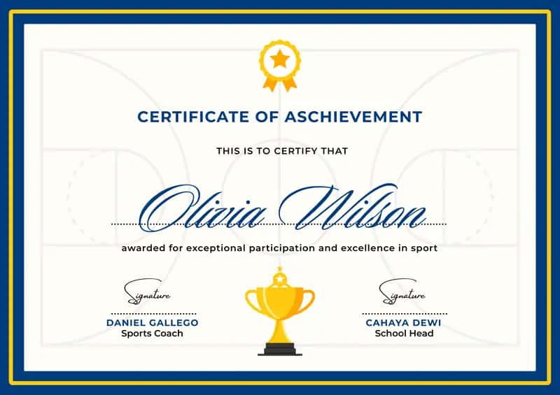 CERTIFICATE OF ASCHIEVEMENT