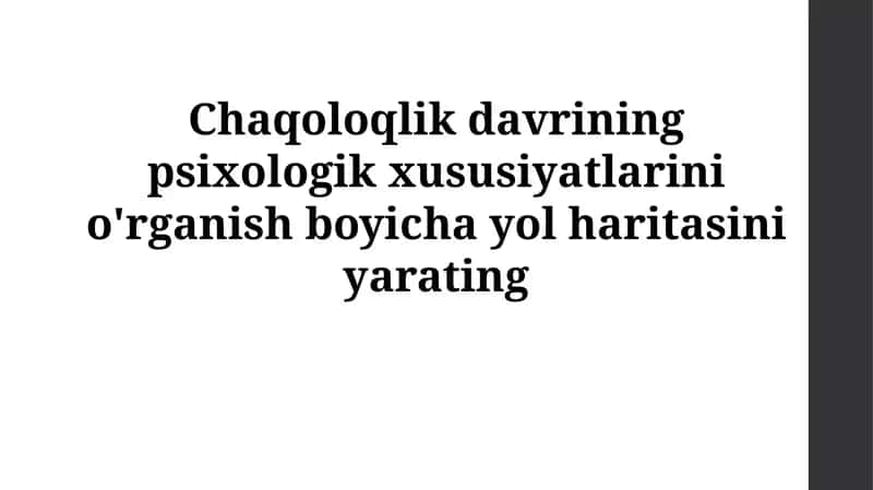 Infancy davr psixologiyasi