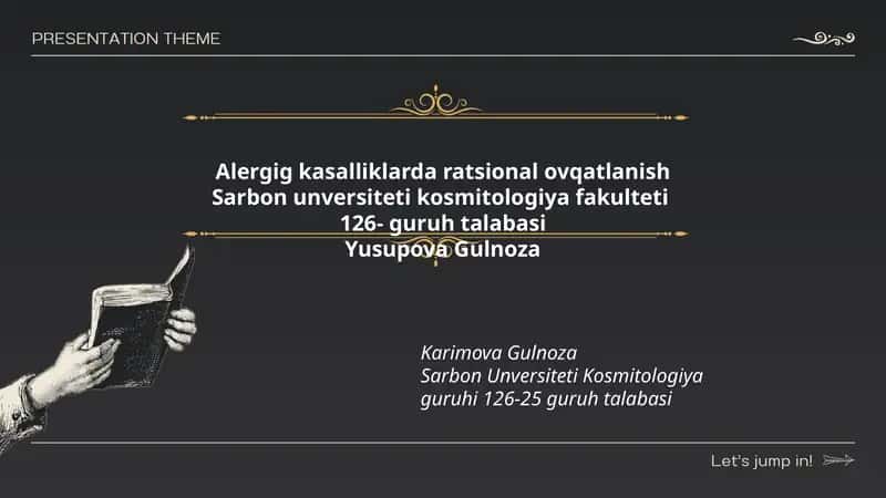 Alergig kasalliklarda ratsional ovqatlanish