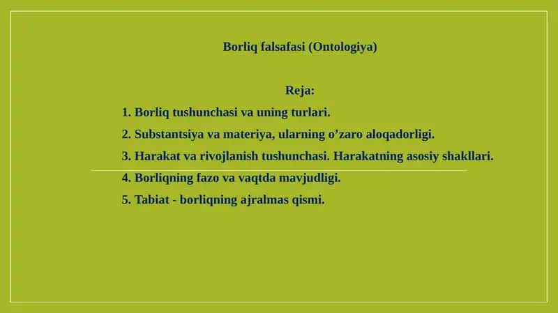Borliqfalsafasi(Ontologiya)