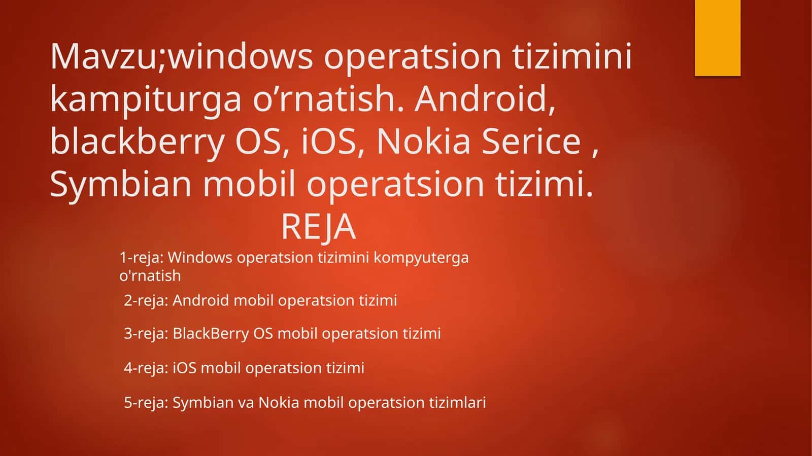 windows operatsion tizimini kampyuterga o’rnatish