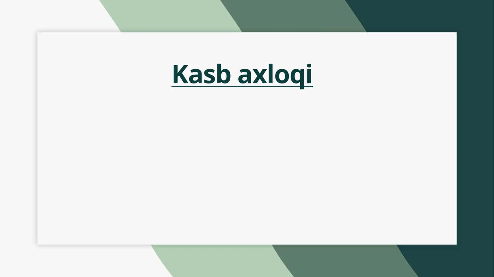 Kasb axloqi