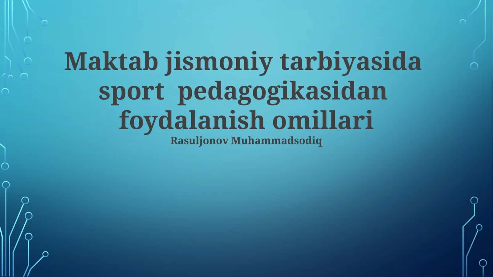 Sport pedagogikasi: Ta'rif va mohiyat