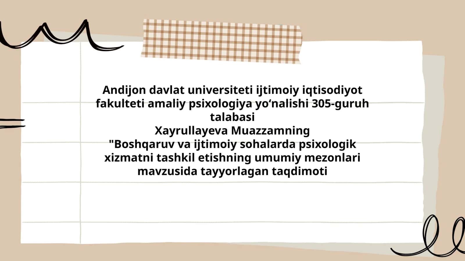 Boshqaruv va ijtimoiy sohalarda psixologik xizmatni tashkil etishning umumiy mezonlari