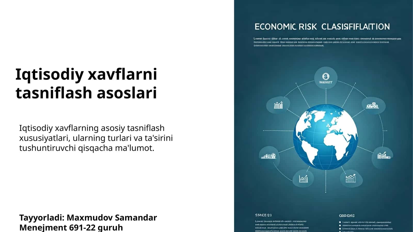 Iqtisodiy xavflarni tasniflash asoslari